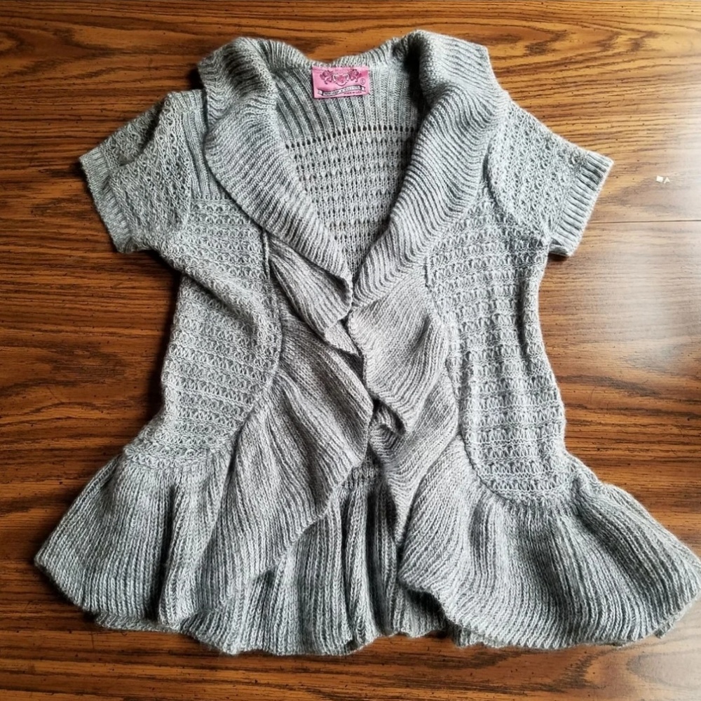 Y2K Sweet & Sinful Short Sleeve Ruffled Cardigan